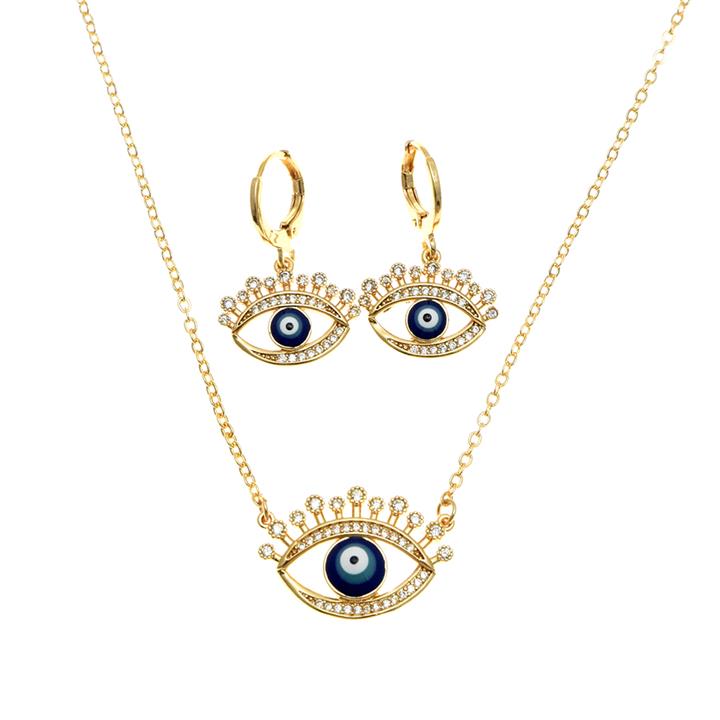 نیم ست زنانه زد جی جولری مدل چشم نظر کد ZJ1